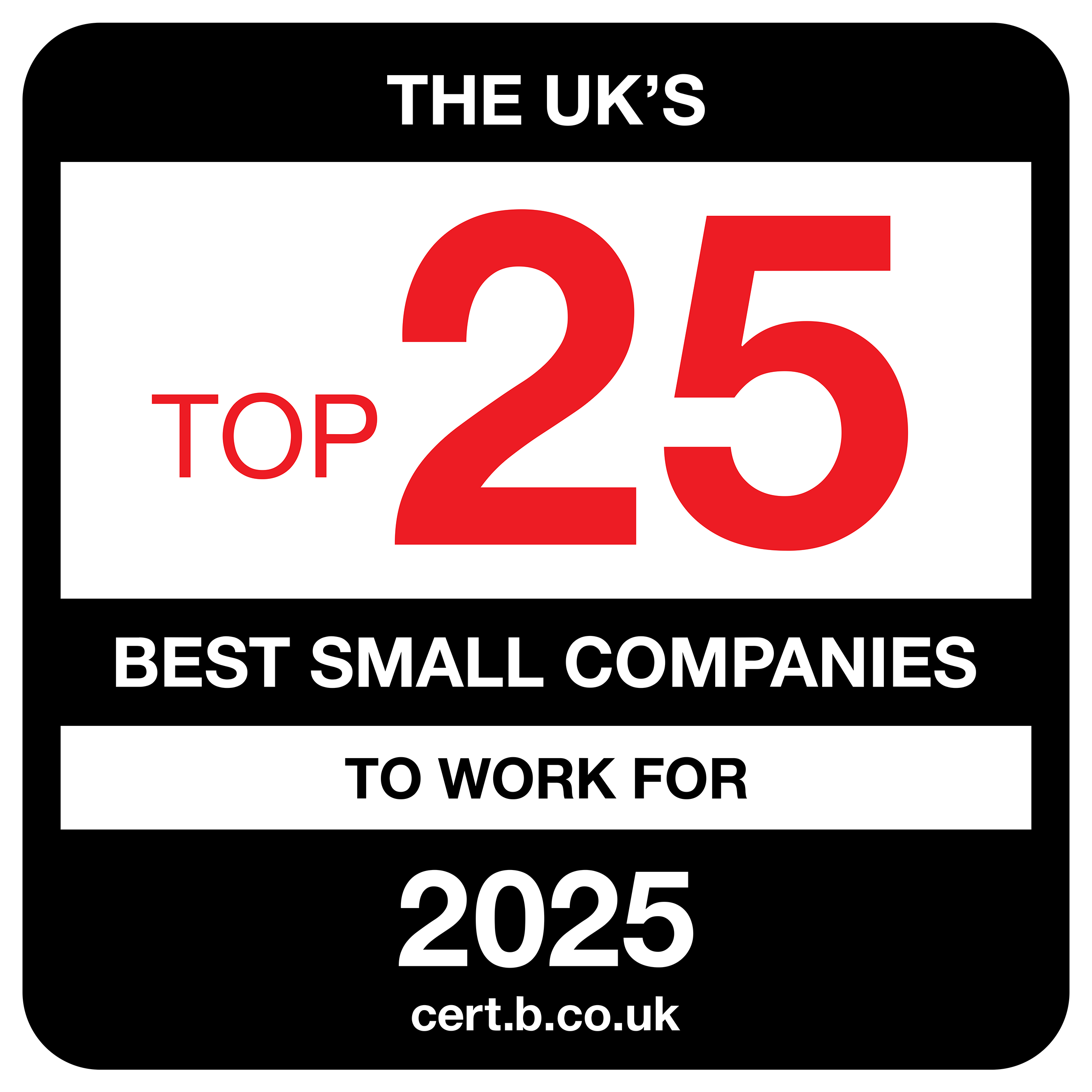 Best Companies — UK's Top 25 best small companies to work for 2025